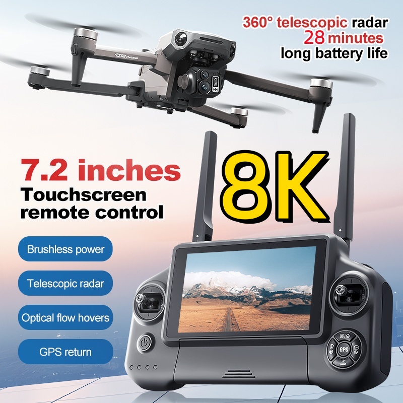 Drone Camera Lens - 8K 3축 짐벌 브러시리스 7.2인치 터치스크린